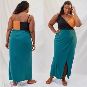 Anthropologie Colorblocked Maxi Dress
